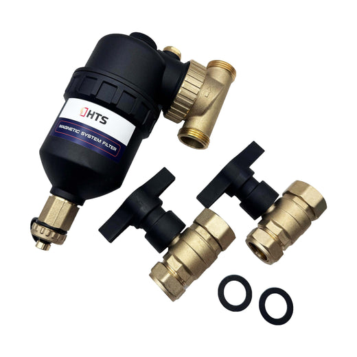 HTS - Central Heating Magnetic System Boiler Filter AFM-08 22mm Ball Valves 1200 Gause