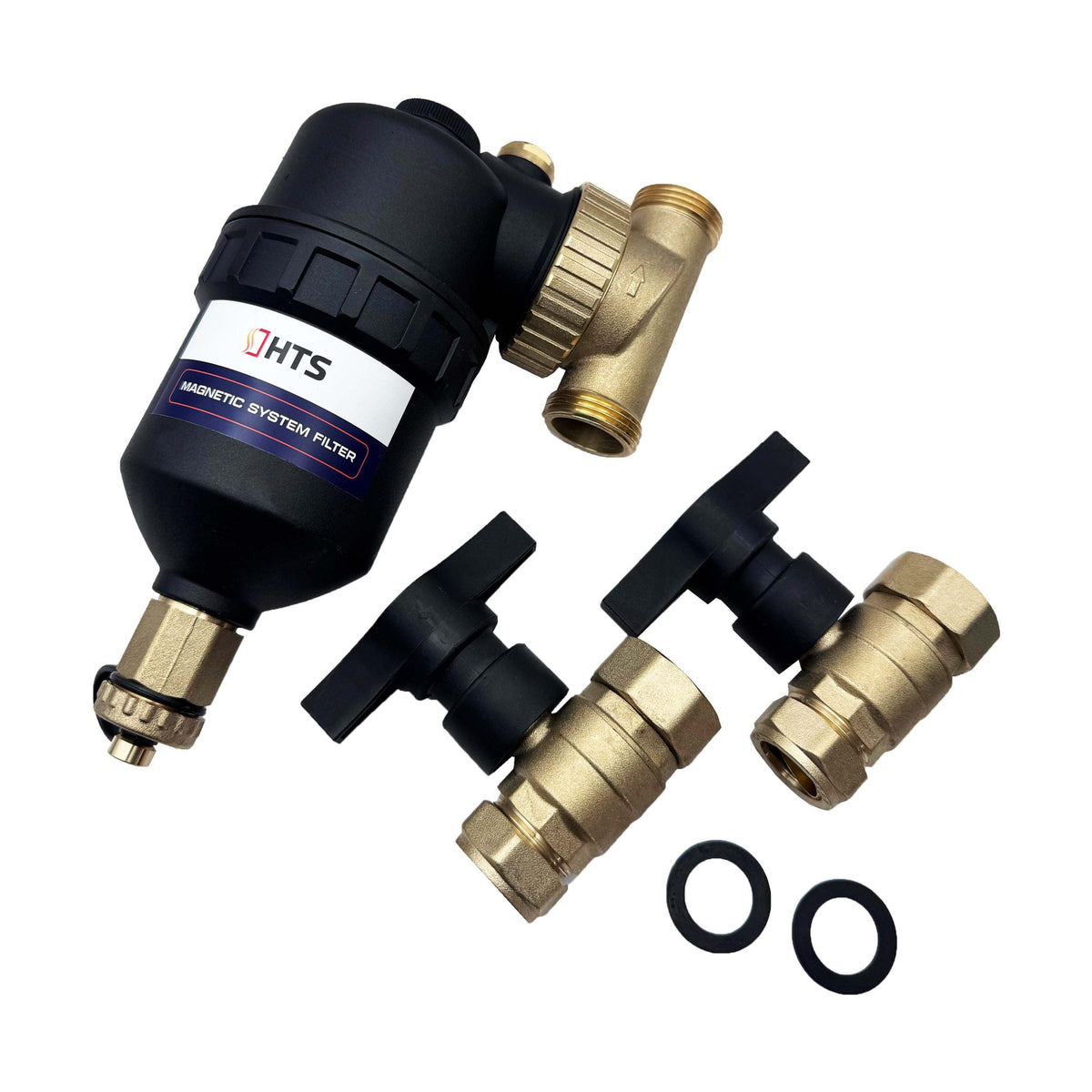 HTS - Central Heating Magnetic System Boiler Filter AFM-08 22mm Ball Valves 1200 Gause