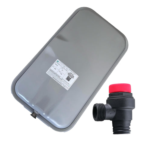 Ideal Boiler Expansion Vessel (8L) + Pressure Relief Valve (PRV) 177540 175413 176610