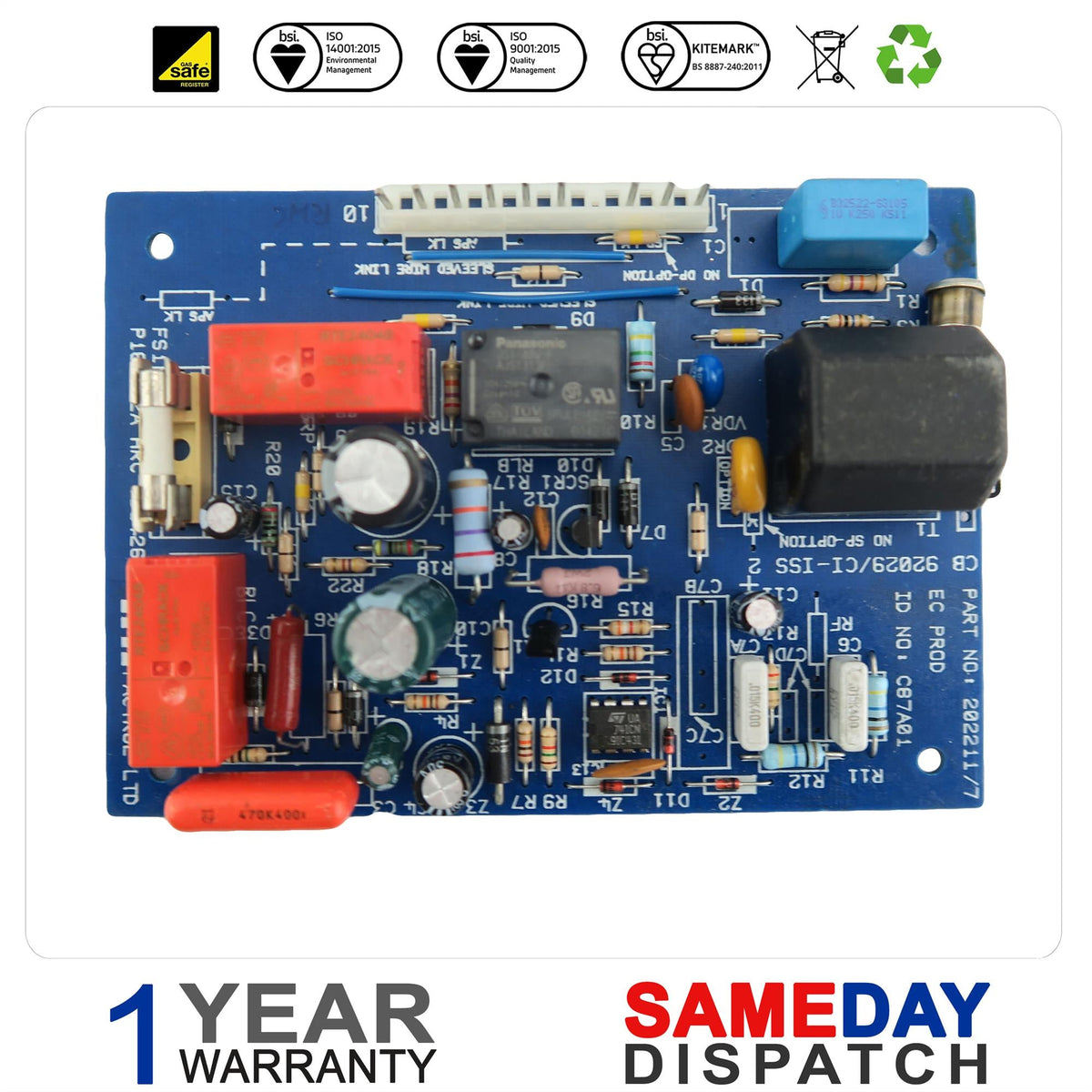 GLOWWORM ENERGYSAVER 30E 40E 50E 60E 80E PCB S202211 WAS 202100