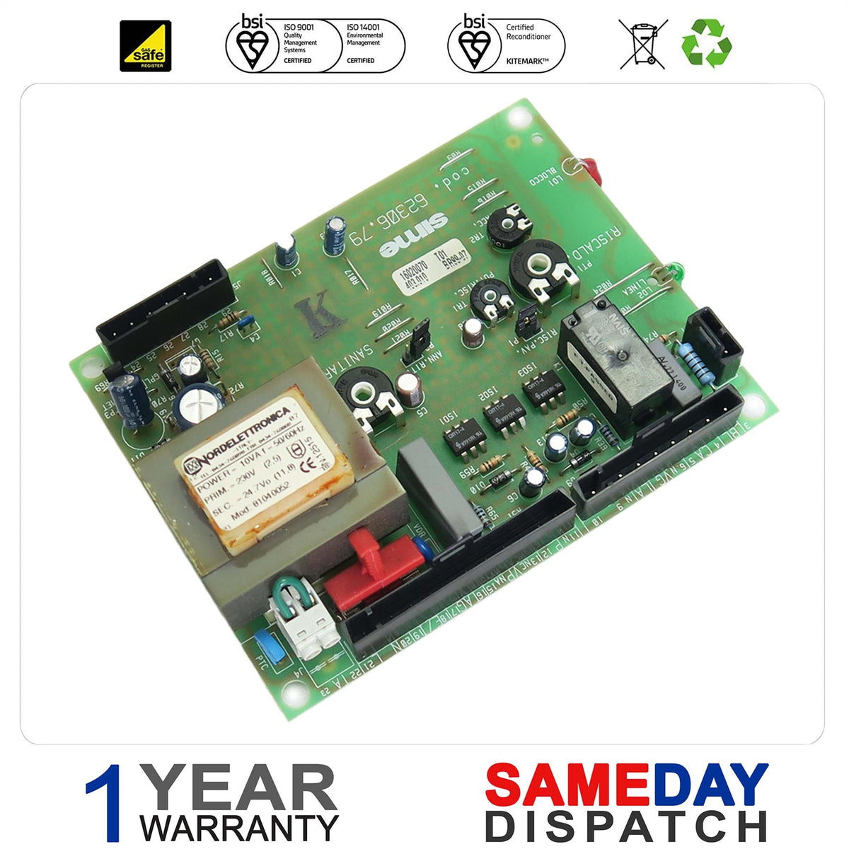 SIME FRIENDLY FORMAT 80E & 100E BOILER MAIN PCB 6230679