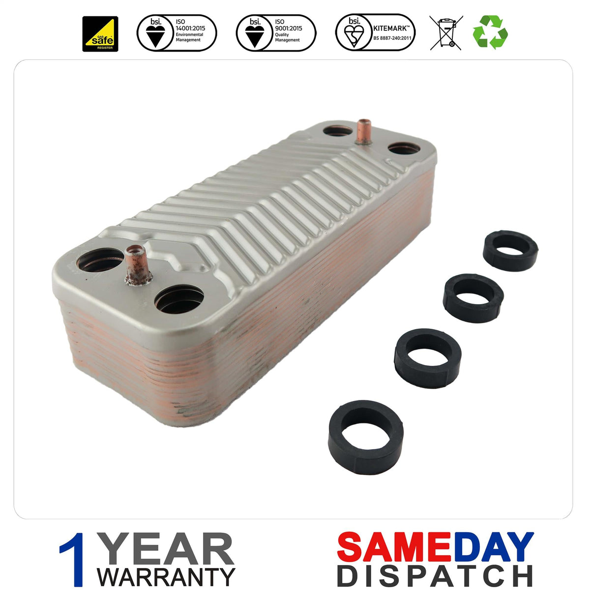 Ariston Chaffoteaux Boiler DHW Heat Exchanger (16 PL) 61302409-01
