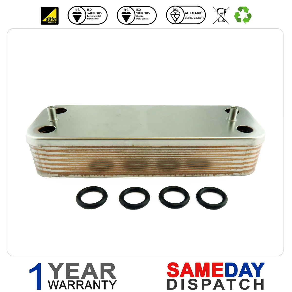 Glowworm Boiler Plate Heat Exchanger (14 PL) 0020061615 0020025256