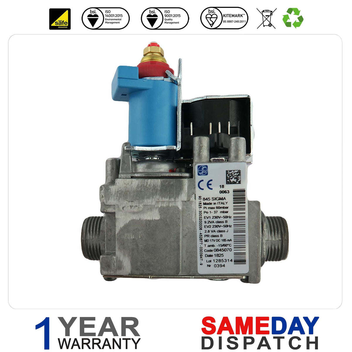 Vokera Boiler Gas Valve 20035533 was 10025074