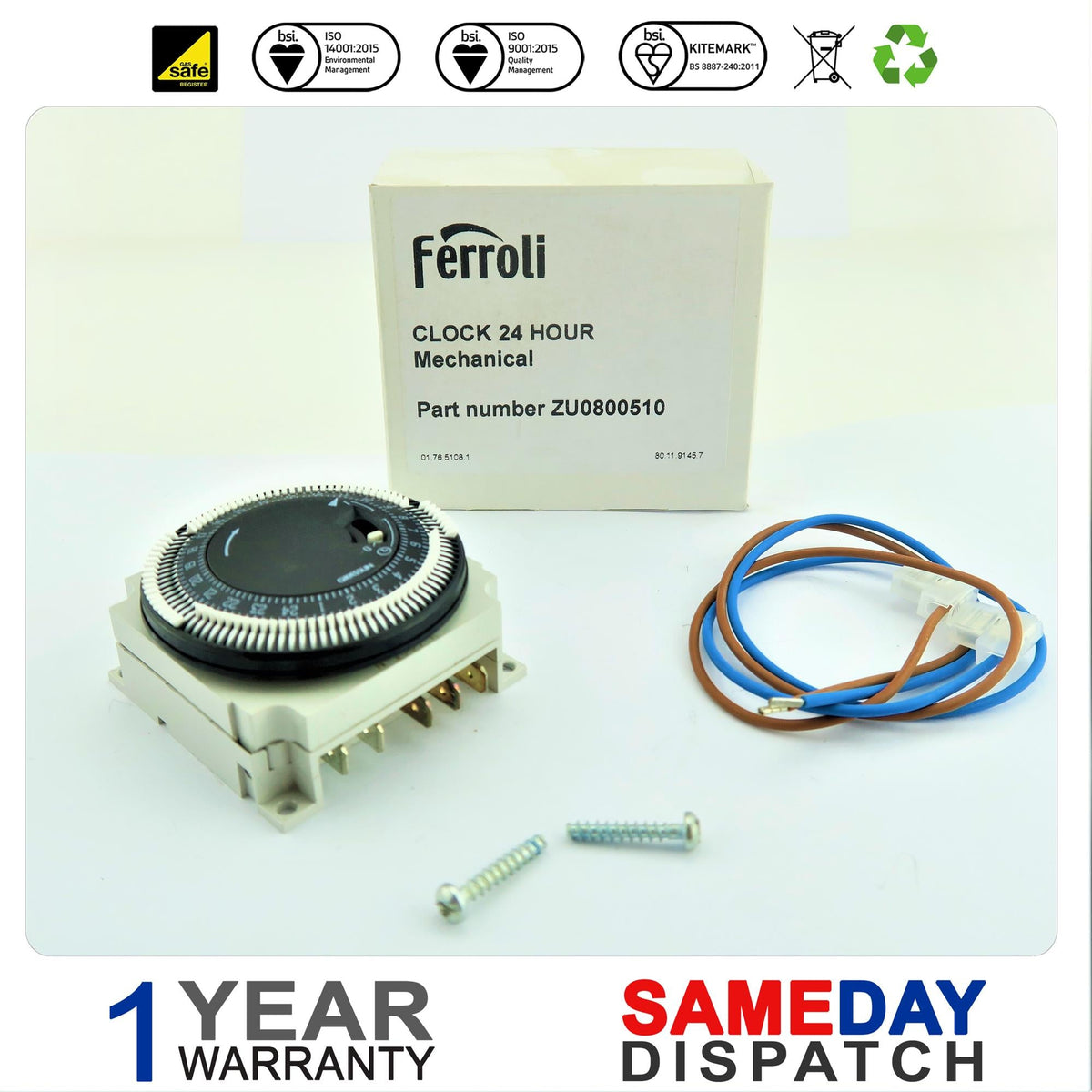 FERROLI 24 HOUR MECHANICAL BOILER CLOCK (MECHANICAL-FM/1 STUH)  ZU0800510