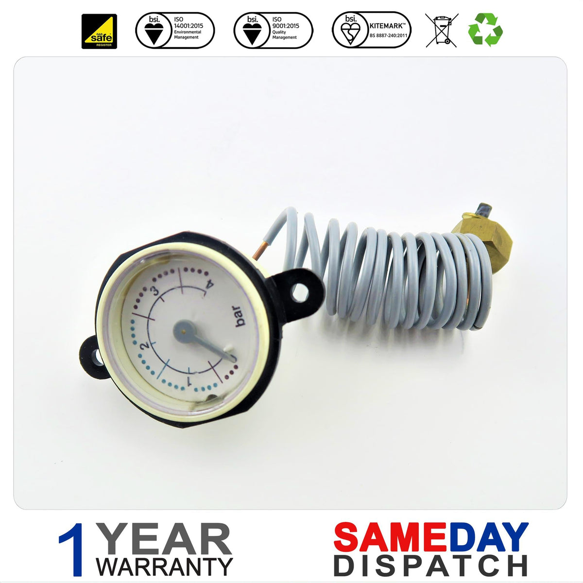 Baxi / Main / Potterton Boiler Pressure Gauge 5118385 Type 2