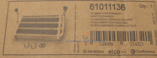 CHAFFOTEAUX BRITONY COMBI 100 & 100 SE HEAT EXCHANGER 61011136 NEW