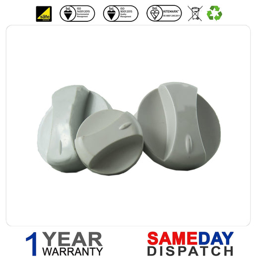 Vaillant Set of 3 Control Knobs (GREY) 0020074963 WAS 117319