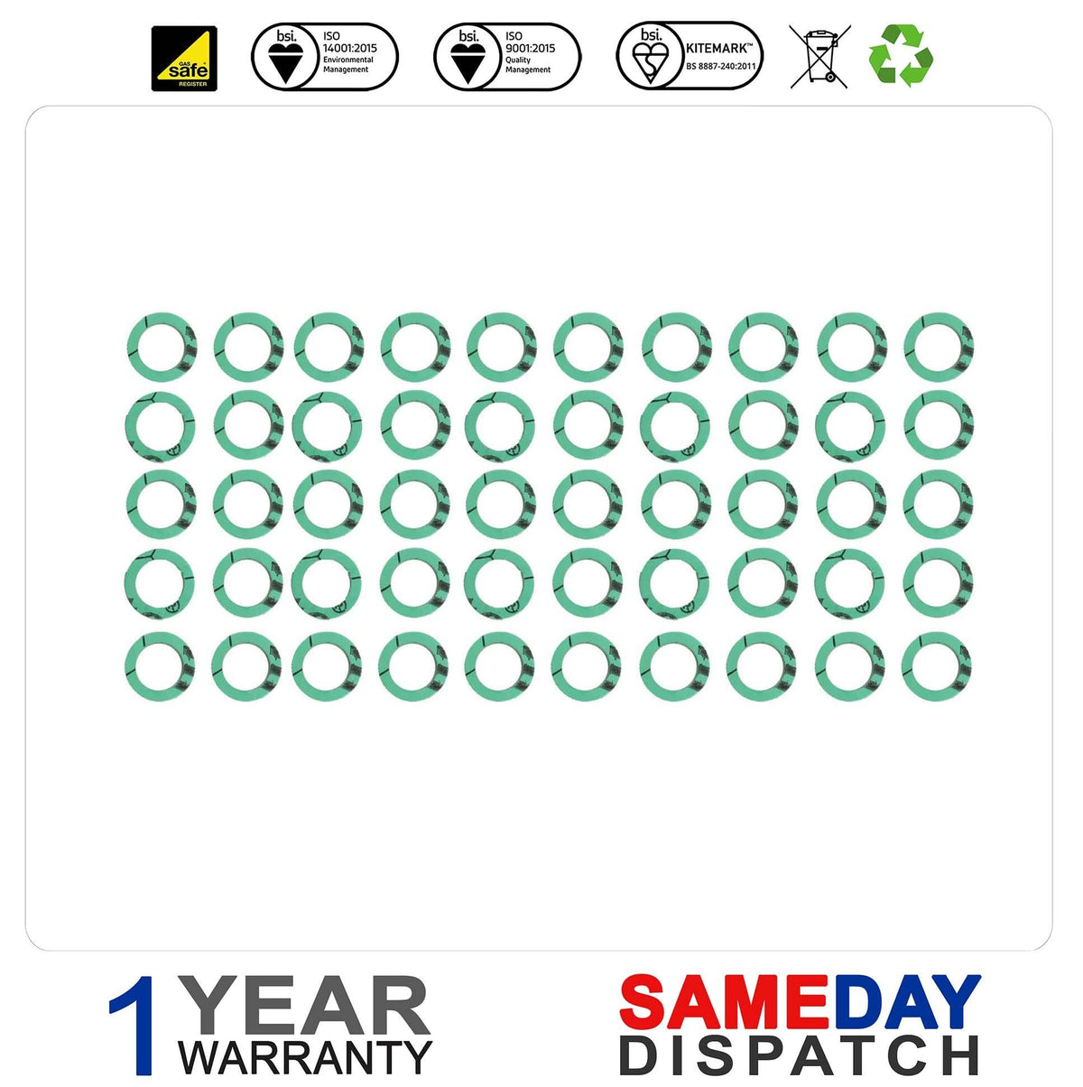 3/4" Fiber Washers for Central Heating – 50 Pack for Plumbing