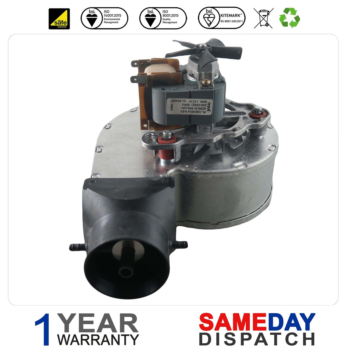 Ideal Boiler Fan Assembly 075536