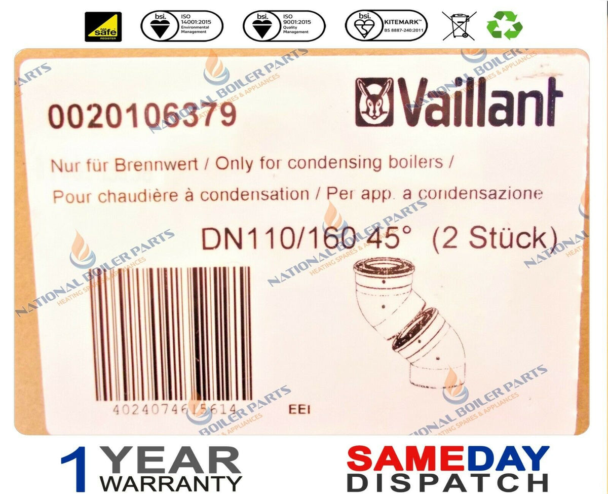 Vaillant Flue Bends (Pair) 0020106379