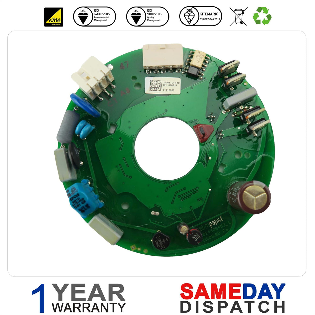 Baxi Main Potterton Boiler Fan PCB (PCB Only) 5121447 was 5114684