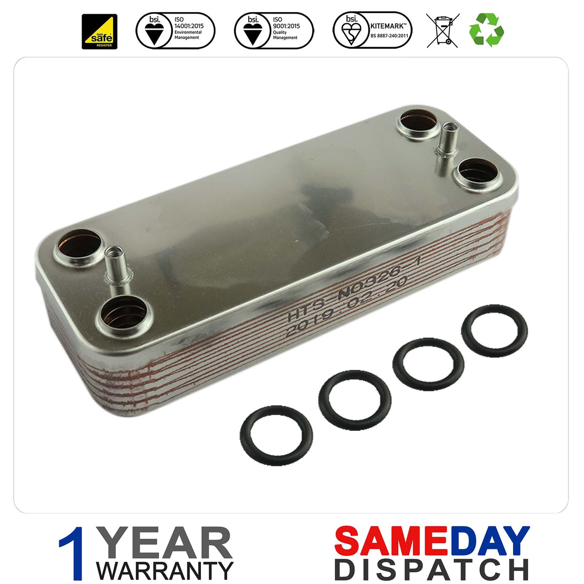 VOKERA EXCEL 25 25ERP & EXCELL 80E 80SP BOILER DHW PLATE HEAT EXCHANGER 8036